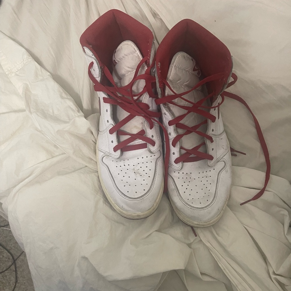 Jordan one red and white